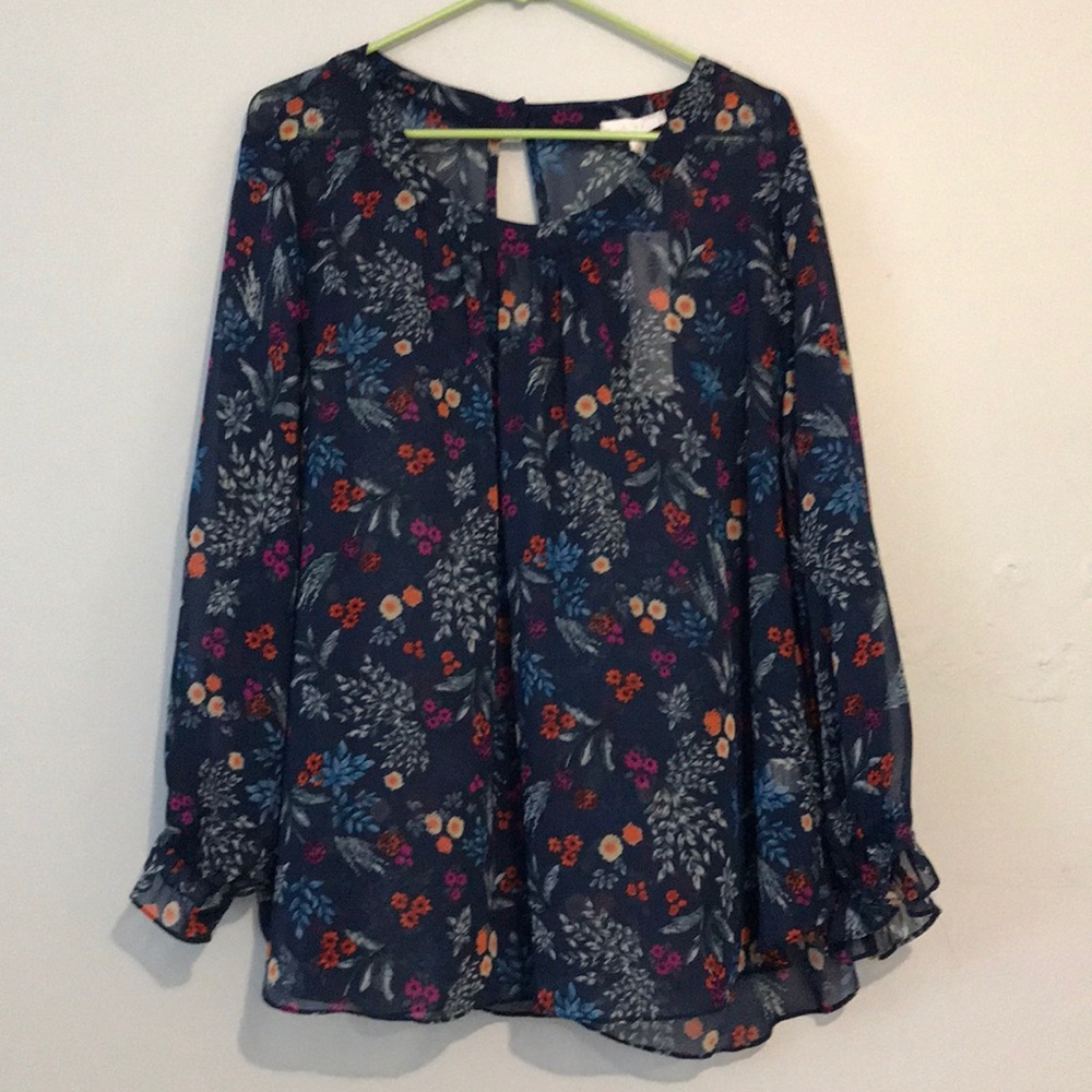 Marybelle Fall Harvest Top - Ocean Blue